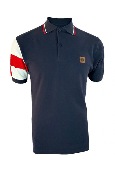 TROJAN England Flag Sleeve Pique Polo TR/9073 Navy