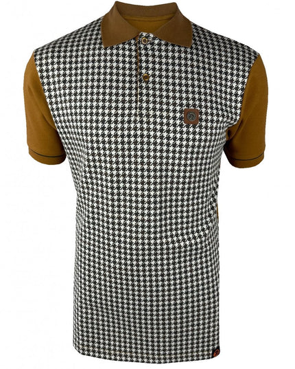 TROJAN Houndstooth Panel Polo TR/9020 Tan
