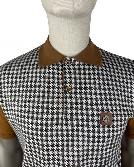 TROJAN Houndstooth Panel Polo TR/9020 Tan