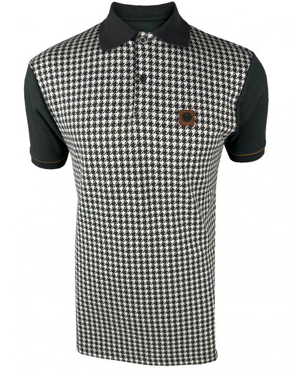 TROJAN Houndstooth Panel Polo TR/9020 Charcoal