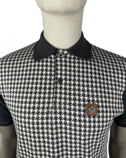 TROJAN Houndstooth Panel Polo TR/9020 Charcoal