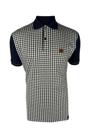 TROJAN Houndstooth Panel Polo TR/9074 Navy