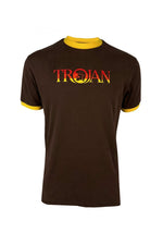 Lade das Bild in den Galerie-Viewer, TROJAN Logo Ringer Tee TC/1014 Chocolate - Raw Menswear
