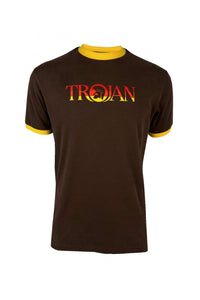 TROJAN Logo Ringer Tee TC/1014 Chocolate - Raw Menswear