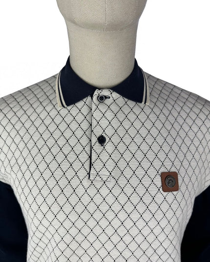 TROJAN Ottoman Rib Panel Polo L/S TR/9026 Navy