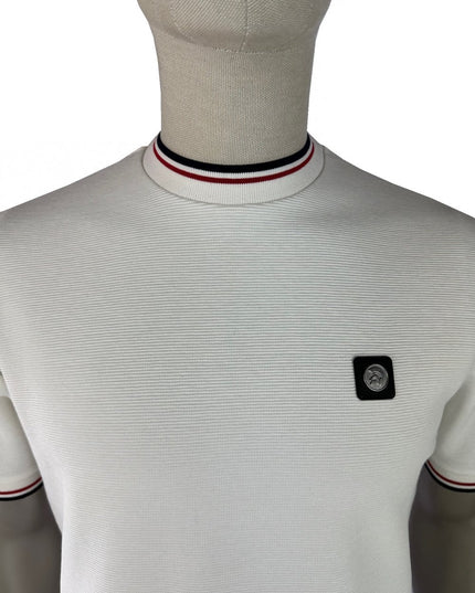 TROJAN Ottoman Rib Tee TR/9089 Ecru 
