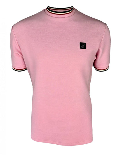 TROJAN Ottoman Rib Tee TR/9089 Pink