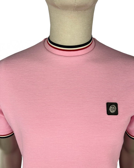 TROJAN Ottoman Rib Tee TR/9089 Pink