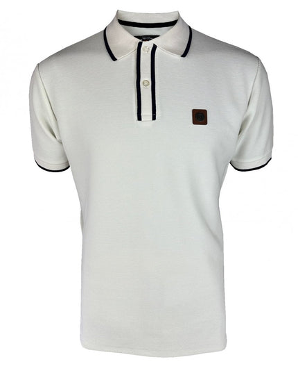 TROJAN Ottoman Stripe Trim Polo TR/9080 Ecru