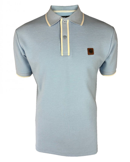 TROJAN Ottoman Stripe Trim Polo TR/9080 Powder Blue