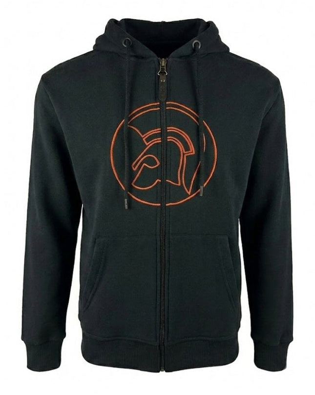 Trojan Outline Logo Zip Hoodie TR/9106 Black - 439