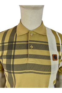 TROJAN Oversize Check Panel Polo TR/8921 Camel - Raw Menswear