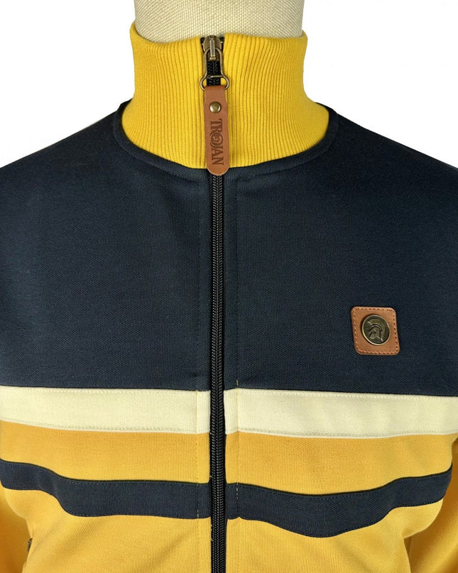 TROJAN Panel Stripe Track Top TR/9051 Mustard/Black