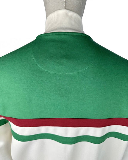 TROJAN Panel Stripe Track Top TR/9051 Emerald/Ecru