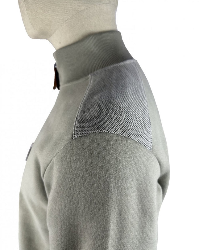 Trojan Quarter Zip Jacquard Trim Sweat TR/9109 Grey