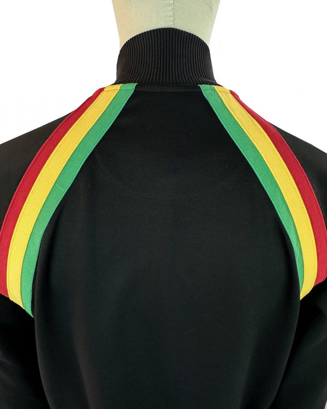 TROJAN Raglan Taped Track Top TR/9053 Black Rasta 