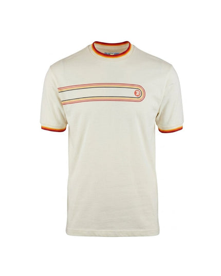 TROJAN Retro Stripe Print Tee TR/9137 Ecru - 286
