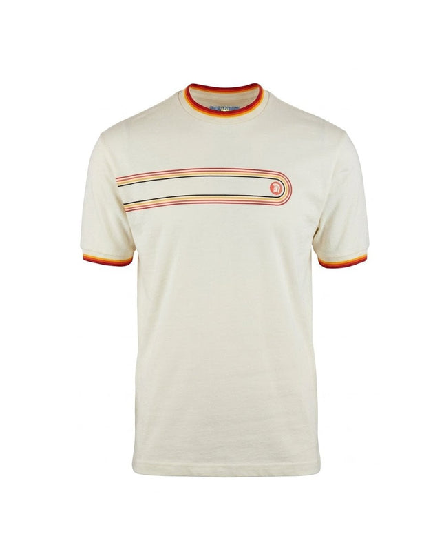 TROJAN Retro Stripe Print Tee TR/9137 Ecru - 286
