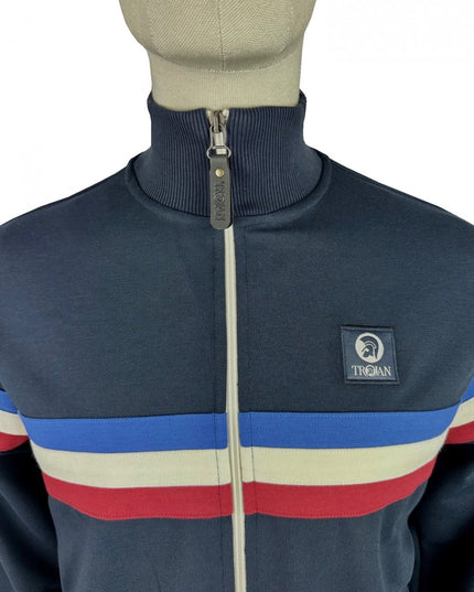 TROJAN Retro Stripe Track Top TR/9052 Navy
