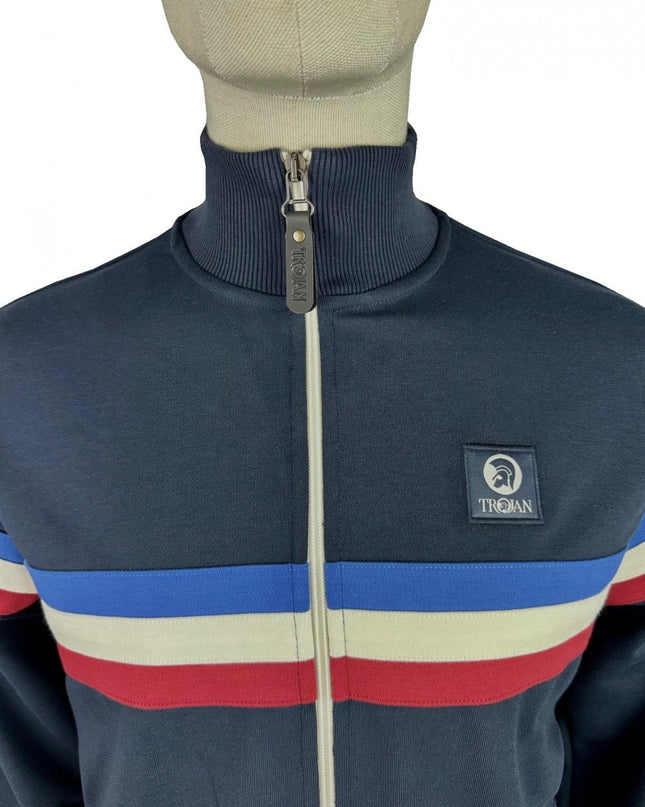 TROJAN Retro Stripe Track Top TR/9052 Navy