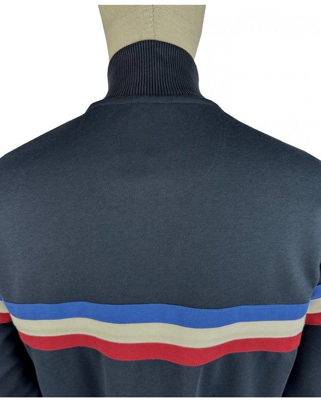 TROJAN Retro Stripe Track Top TR/9052 Navy