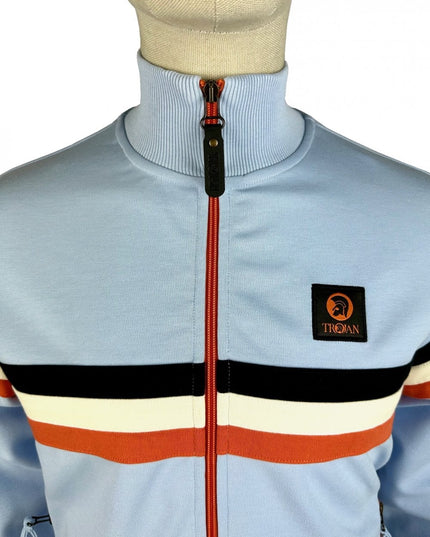 TROJAN Retro Stripe Track Top TR/9002 Powder Blue