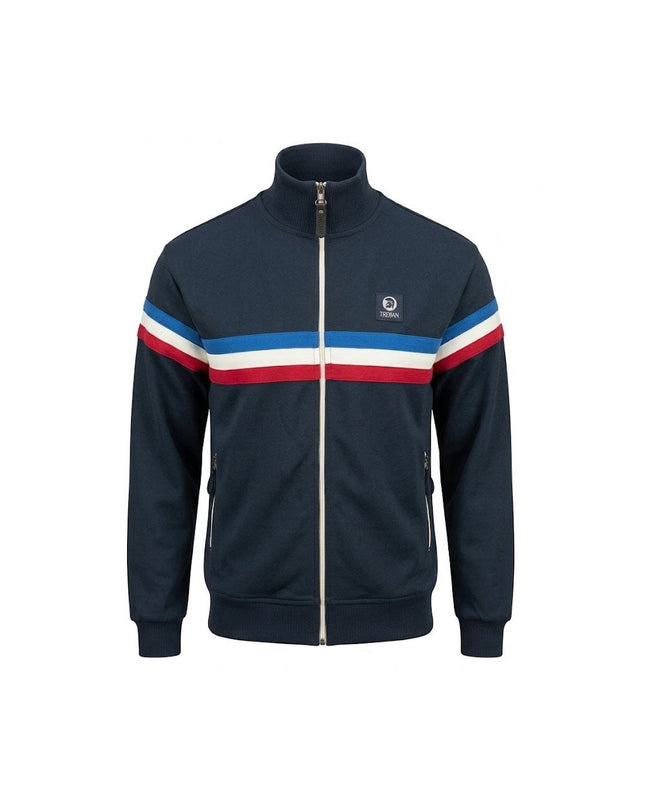 TROJAN Retro Stripe Track Top TR/9002 in Navy