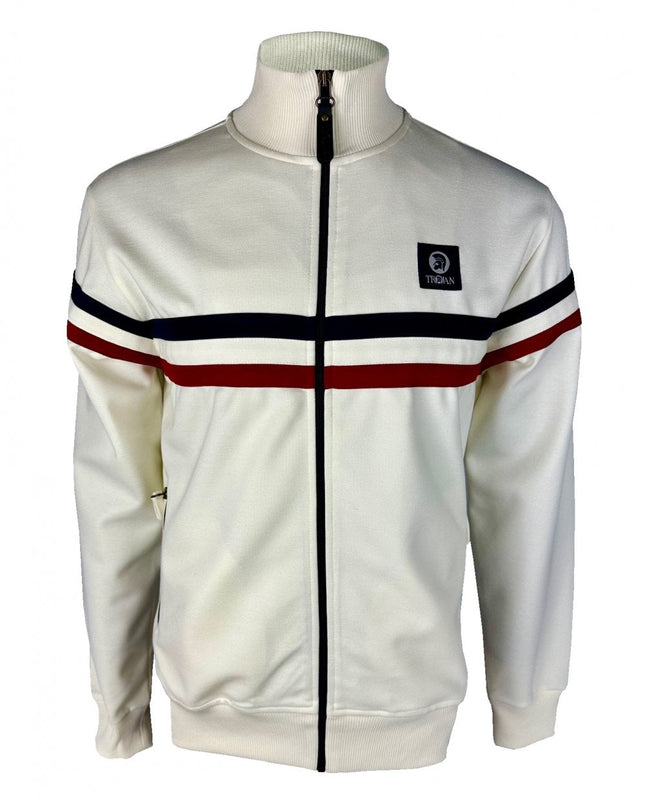 TROJAN Retro Stripe Track Top TR/9052 Ecru - 500