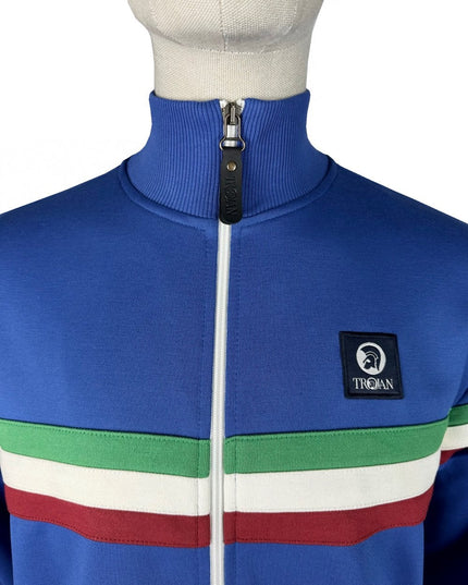 TROJAN Retro Stripe Track Top TR/9102 Cobalt Blue