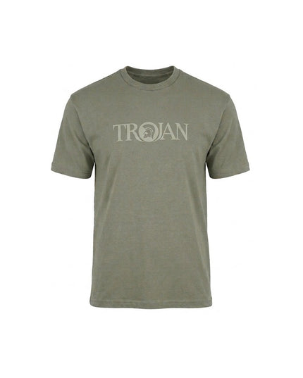 TROJAN Self-Flock Print Logo Tee TR/9139 Grey
