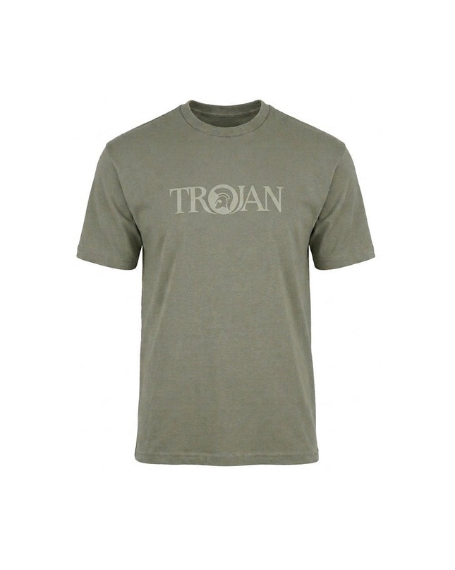 TROJAN Self-Flock Print Logo Tee TR/9139 Grey
