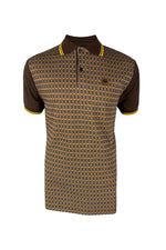 Load image into Gallery viewer, TROJAN Squares Panel Polo TR/8922 Chocolate Brown - Raw Menswear
