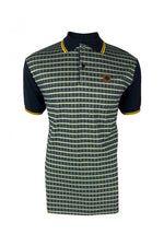 Load image into Gallery viewer, TROJAN Squares Panel Polo TR/8922 Navy - Raw Menswear
