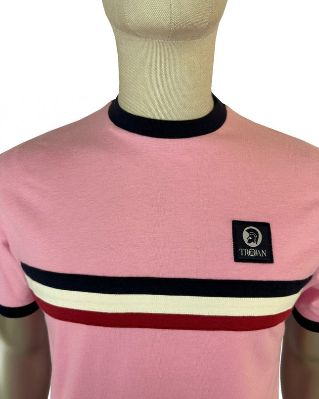 TROJAN Stripe Front Tee TR/9085 Pink 