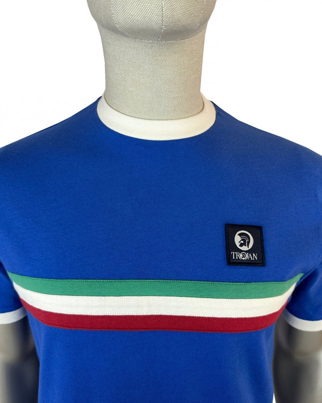 TROJAN Stripe Front Tee TR/9085 Cobalt Blue
