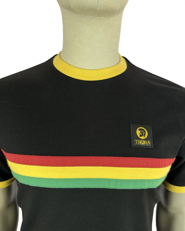 TROJAN Stripe Front Tee TR/9140 Black