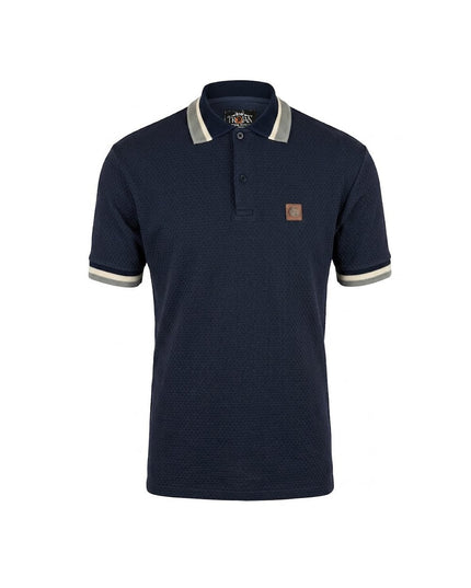 TROJAN Textured Jacquard Collar Polo TR/9129 Navy
