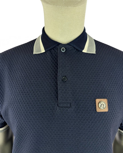 TROJAN Textured Jacquard Collar Polo TR/9129 Navy