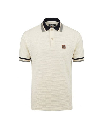 TROJAN Textured Jacquard Collar Polo TR/9129 Ecru