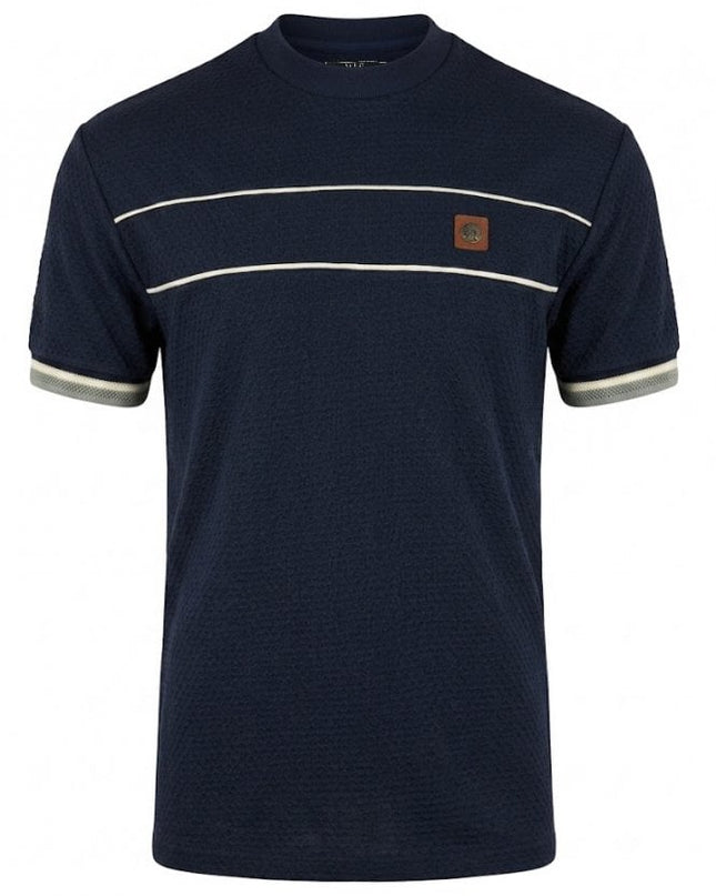 Trojan Textured Piped Tee TR/9143 Navy