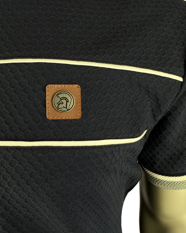 Trojan Textured Piped Tee TR/9143 Navy