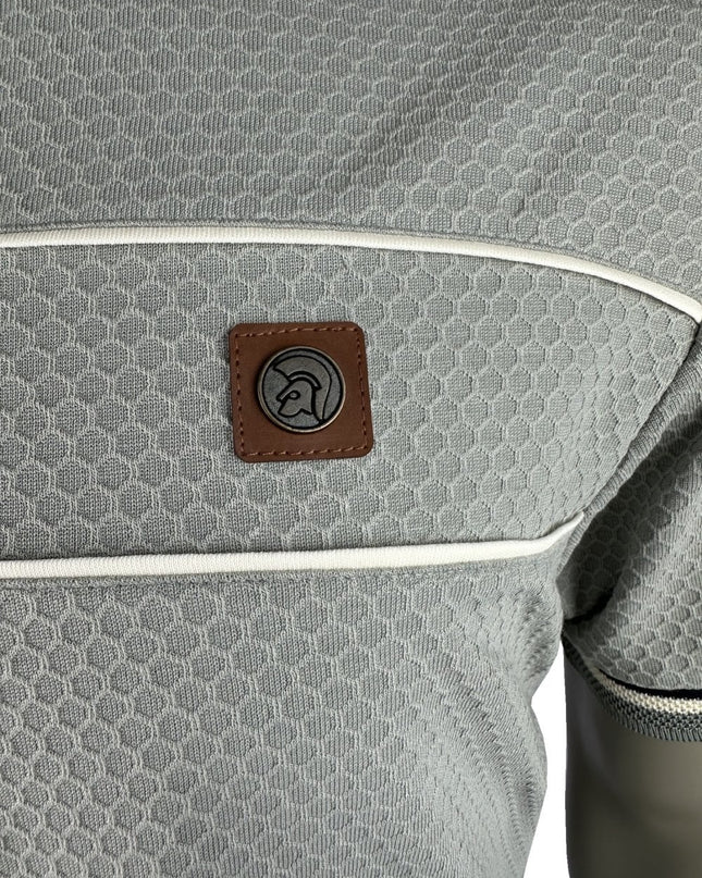 Trojan Textured Piped Tee TR/9143 Grey
