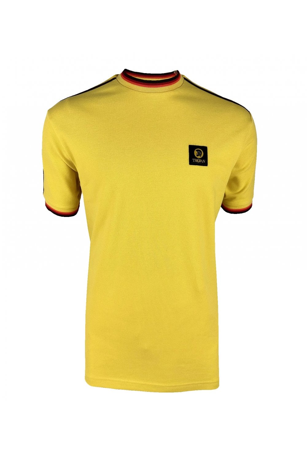 TROJAN Three colour tipped pique polo TC/1042 Mustard - Raw Menswear