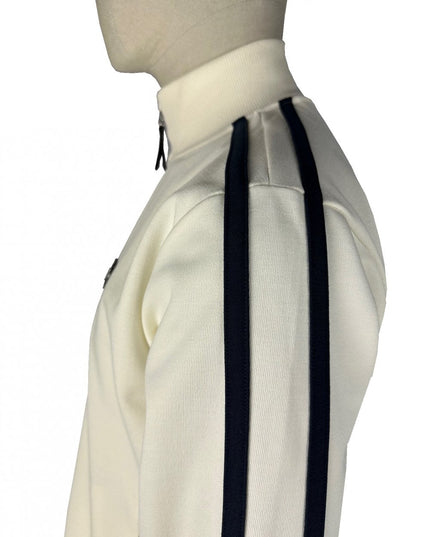 TROJAN Twin-Stripe Contrast Zip Track Top TR/9050 Ecru