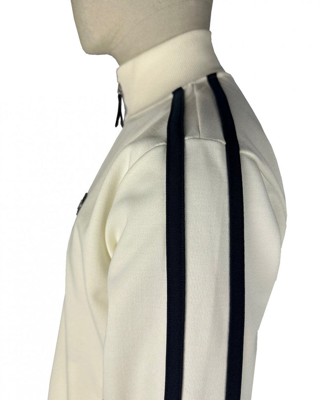 TROJAN Twin-Stripe Contrast Zip Track Top TR/9050 Ecru