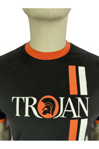 TROJAN Twin Stripe Logo Tee TC/1036 Black - 297