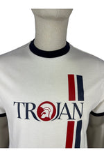 Load image into Gallery viewer, TROJAN Twin Stripe Logo Tee TC/1036 Ecru - Raw Menswear
