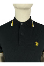 Carica l&#39;immagine nel visualizzatore di Gallery, TROJAN Twin Tipped Textured Polo TC/1038 Black - Raw Menswear
