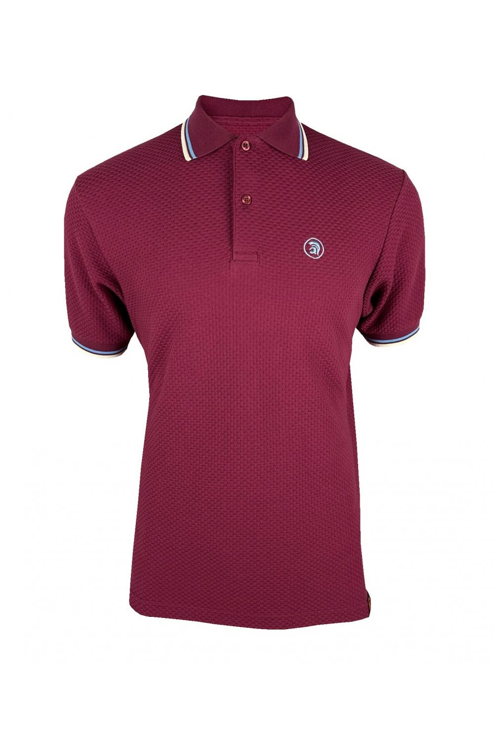 TROJAN Twin Tipped Textured Polo TC/1038 Port - Raw Menswear