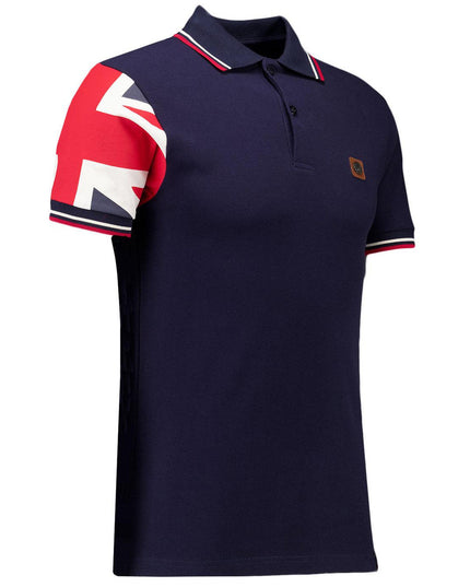 Trojan Flag Sleeve Pique Polo TR/9022 Navy - 126 Raw Menswear